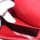 CHANEL Chain Double Flap Matelasse 25 Bag Patent leather Red Silver Auth 144878-26