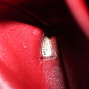 CHANEL Chain Double Flap Matelasse 25 Bag Patent leather Red Silver Auth 144878-11