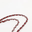 CHANEL Chain Double Flap Matelasse 25 Bag Patent leather Red Silver Auth 144878-14