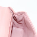 CHANEL Matelasse Camellia Chain Shoulder Bag Leather Pink Gold CC Auth 144882V-21