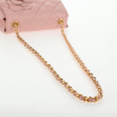 CHANEL Matelasse Camellia Chain Shoulder Bag Leather Pink Gold CC Auth 144882V-7