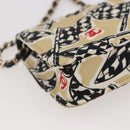 CHANEL Matelasse Checkered Flag Chain Shoulder Pouch Nylon Gold CC Auth 144883A-17