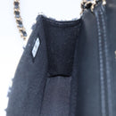 CHANEL Matelasse Checkered Flag Chain Shoulder Pouch Nylon Gold CC Auth 144883A-20