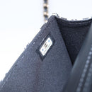 CHANEL Matelasse Checkered Flag Chain Shoulder Pouch Nylon Gold CC Auth 144883A-11