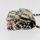 CHANEL Matelasse Checkered Flag Chain Shoulder Pouch Nylon Gold CC Auth 144883A-4