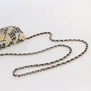 CHANEL Matelasse Checkered Flag Chain Shoulder Pouch Nylon Gold CC Auth 144883A-7