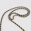 CHANEL Matelasse Checkered Flag Chain Shoulder Pouch Nylon Gold CC Auth 144883A-14