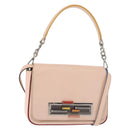 FENDI Trevaget Shoulder Bag Leather 2way Pink Silver Auth 144887-1