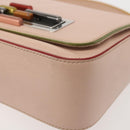 FENDI Trevaget Shoulder Bag Leather 2way Pink Silver Auth 144887-13