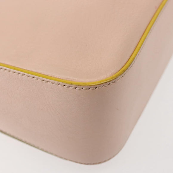 FENDI Trevaget Shoulder Bag Leather 2way Pink Silver Auth 144887