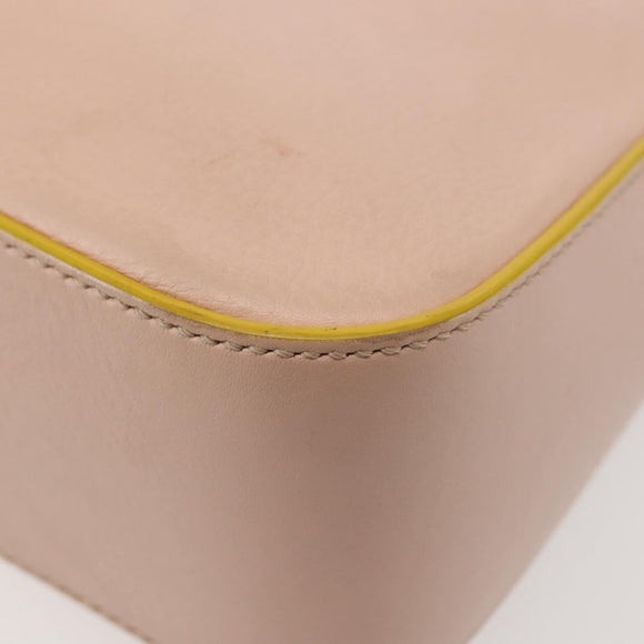 FENDI Trevaget Shoulder Bag Leather 2way Pink Silver Auth 144887