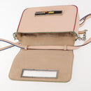 FENDI Trevaget Shoulder Bag Leather 2way Pink Silver Auth 144887-17