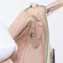 FENDI Trevaget Shoulder Bag Leather 2way Pink Silver Auth 144887-21