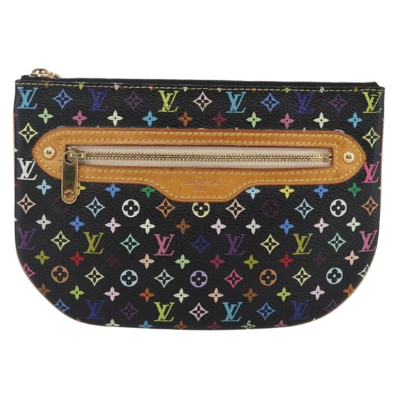 LOUIS VUITTON Monogram Multicolor Pochette GM Pouch Black M60027 LV Auth 144890V