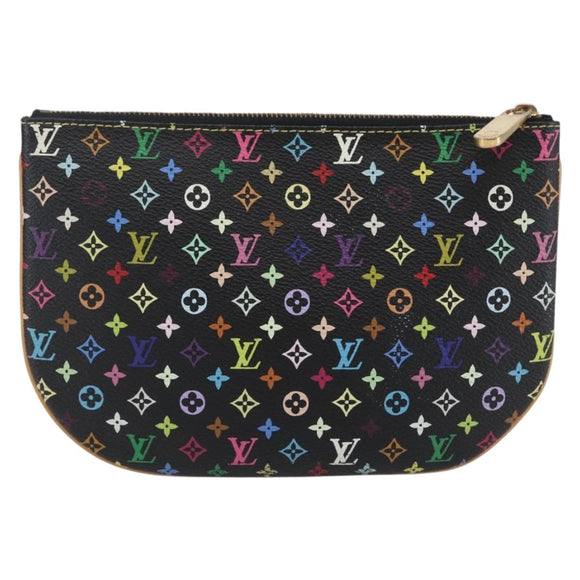 LOUIS VUITTON Monogram Multicolor Pochette GM Pouch Black M60027 LV Auth 144890V