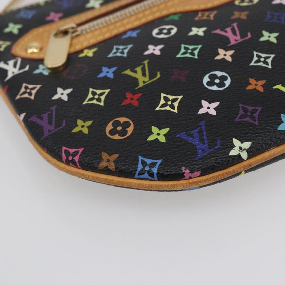 LOUIS VUITTON Monogram Multicolor Pochette GM Pouch Black M60027 LV Auth 144890V