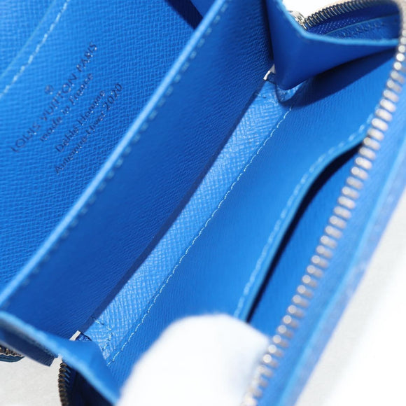 LOUIS VUITTON Clouds Soft Trunk Wallet Blue M45440 LV Auth 144891M