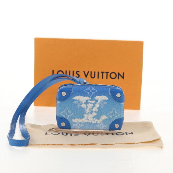 LOUIS VUITTON Clouds Soft Trunk Wallet Blue M45440 LV Auth 144891M