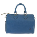 LOUIS VUITTON Epi Speedy 25 Hand Bag Toledo Blue M43015 LV Auth 144907-2