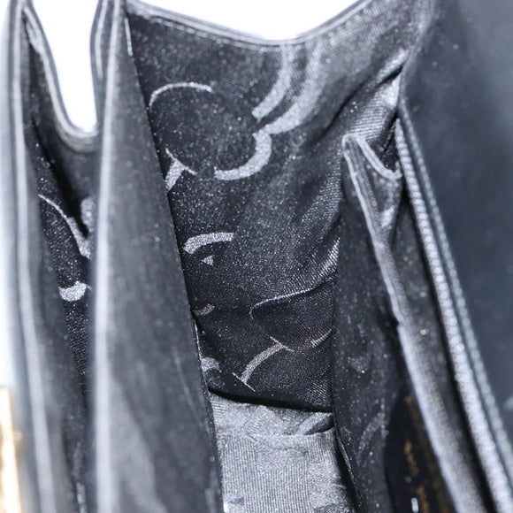 Salvatore Ferragamo Gancini Hand Bag Leather 2way Black Gold Auth 144914