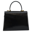 Salvatore Ferragamo Gancini Hand Bag Leather 2way Black Gold Auth 144914-3