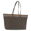FENDI Zucca Canvas Tote Bag Black Brown Auth 144917-1