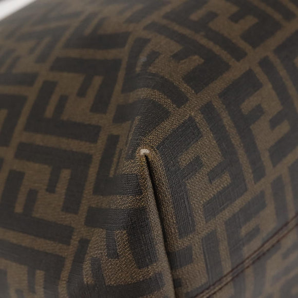 FENDI Zucca Canvas Tote Bag Black Brown Auth 144917