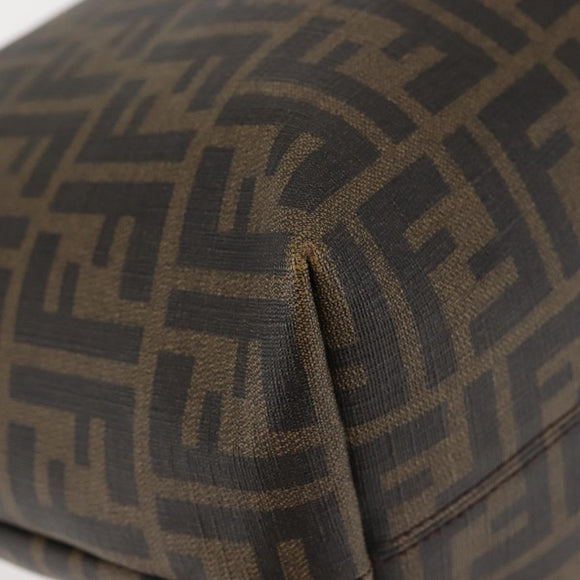 FENDI Zucca Canvas Tote Bag Black Brown Auth 144917