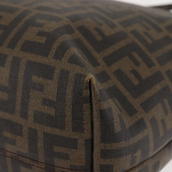 FENDI Zucca Canvas Tote Bag Black Brown Auth 144917