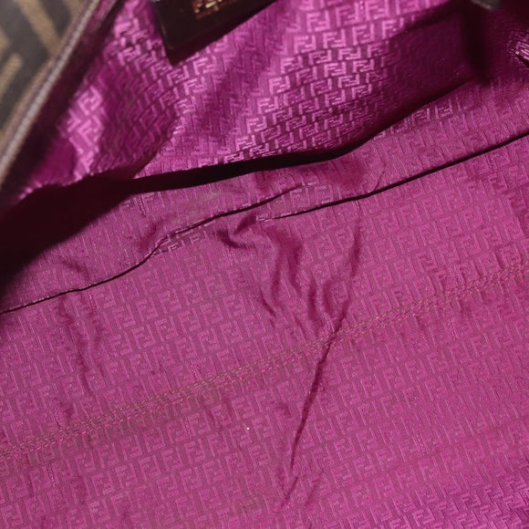 FENDI Zucca Canvas Tote Bag Black Brown Auth 144917