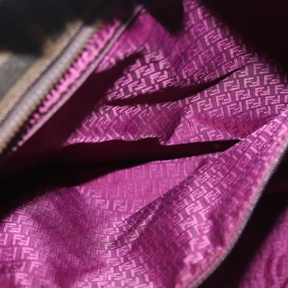 FENDI Zucca Canvas Tote Bag Black Brown Auth 144917