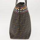 FENDI Zucca Canvas Tote Bag Black Brown Auth 144917-3