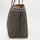 FENDI Zucca Canvas Tote Bag Black Brown Auth 144917-4