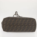 FENDI Zucca Canvas Tote Bag Black Brown Auth 144917-5