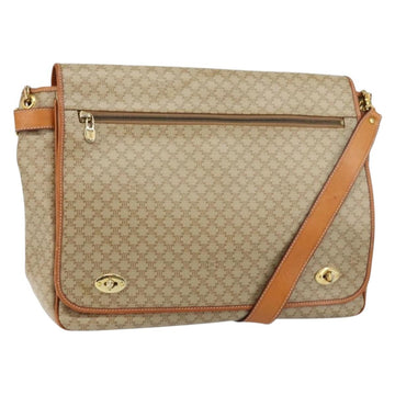 CELINE Macadam Canvas Shoulder Bag PVC Beige Gold Auth 144918