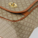 CELINE Macadam Canvas Shoulder Bag PVC Beige Gold Auth 144918-10
