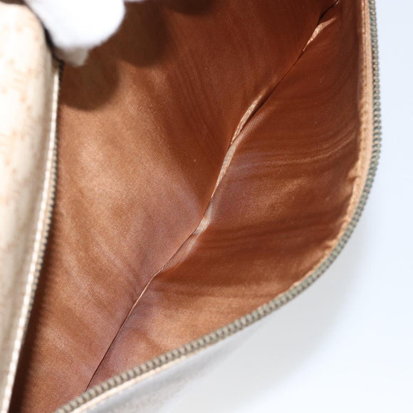 CELINE Macadam Canvas Shoulder Bag PVC Beige Gold Auth 144918