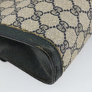 GUCCI GG Supreme Sherry Line Clutch Bag PVC Navy Red 89 01 006 Auth 144919-16