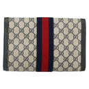 GUCCI GG Supreme Sherry Line Clutch Bag PVC Navy Red 89 01 006 Auth 144919-2