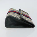 GUCCI GG Supreme Sherry Line Clutch Bag PVC Navy Red 89 01 006 Auth 144919-3