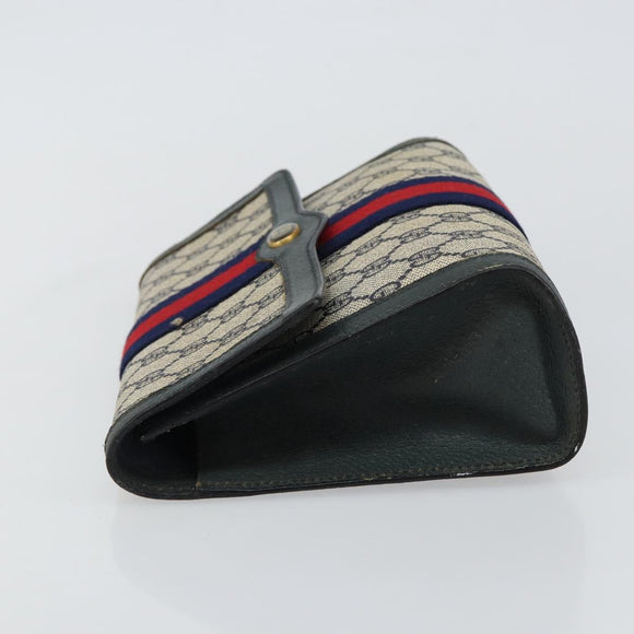 GUCCI GG Supreme Sherry Line Clutch Bag PVC Navy Red 89 01 006 Auth 144919