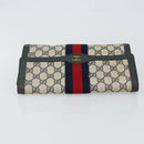 GUCCI GG Supreme Sherry Line Clutch Bag PVC Navy Red 89 01 006 Auth 144919-5