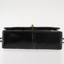 CHANEL Chain Diana Shoulder Bag Patent leather Black Gold CC Auth 144924-6