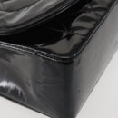 CHANEL Chain Diana Shoulder Bag Patent leather Black Gold CC Auth 144924-14