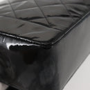 CHANEL Chain Diana Shoulder Bag Patent leather Black Gold CC Auth 144924-16