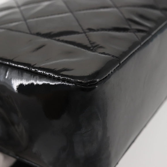 CHANEL Chain Diana Shoulder Bag Patent leather Black Gold CC Auth 144924