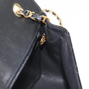 CHANEL Chain Diana Shoulder Bag Patent leather Black Gold CC Auth 144924-22