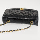 CHANEL Chain Diana Shoulder Bag Patent leather Black Gold CC Auth 144924-7