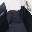 CHANEL Choco Bar Camelia Tote Bag Canvas Gray Silver CC Auth 144927-17