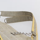 CHANEL Choco Bar Camelia Tote Bag Canvas Gray Silver CC Auth 144927-8